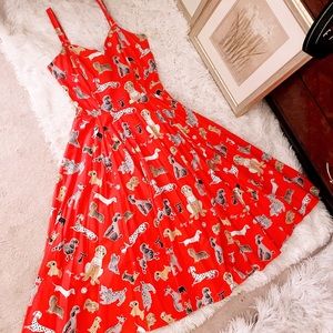 Rare Bernie Dexter Vera dress in best friends dog novelty print